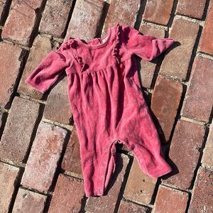 Janie and Jack Velour Polkadot Onesie